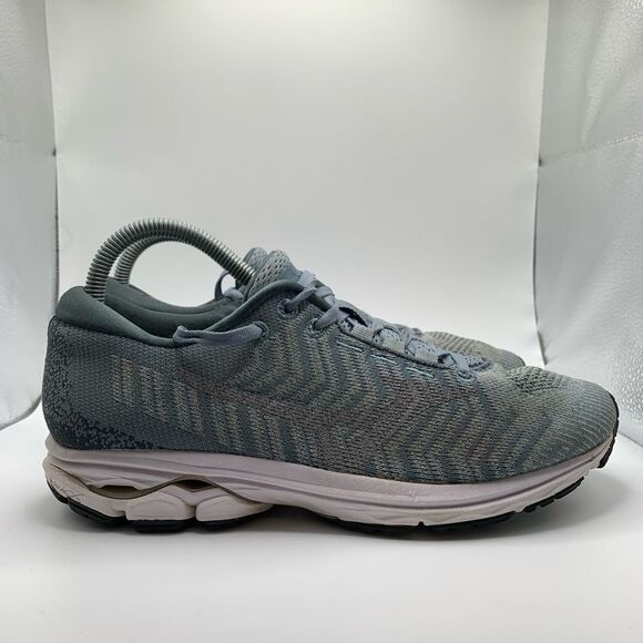 MIZUNO Women’s Size 9 Wave Rider Waveknit 3 411122.BFVB Gray Running Shoes - Picture 2 of 8